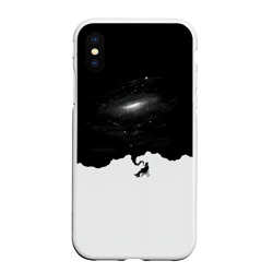 Чехол для iPhone XS Max матовый Черно-белая галактика