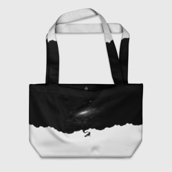 Пляжная сумка 3D Черно-белая галактика