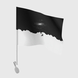 Флаг для автомобиля Черно-белая галактика