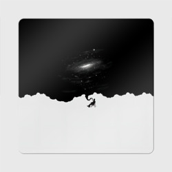 Магнит виниловый Квадрат Черно-белая галактика