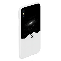 Чехол для iPhone XS Max матовый Черно-белая галактика - фото 2