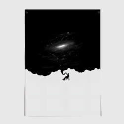Постер Черно-белая галактика
