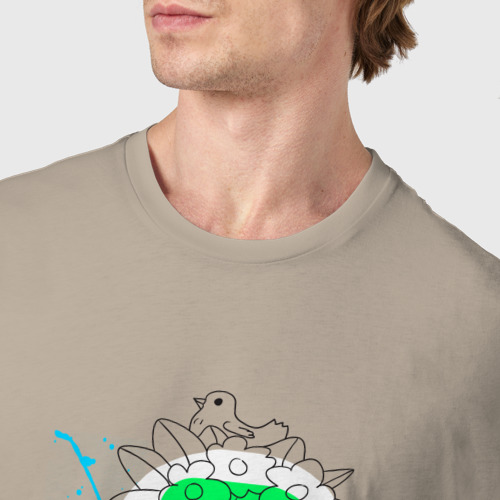 Мужская футболка хлопок Фрида портрет лайн арт, цвет миндальный - фото 6
