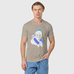 Мужская футболка хлопок Махатма Ганди лайн арт портрет - фото 2