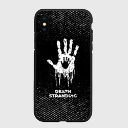 Чехол для iPhone XS Max матовый Death Stranding с потертостями на темном фоне