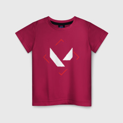 Светящаяся детская футболка Символ Valorant в красном ромбе