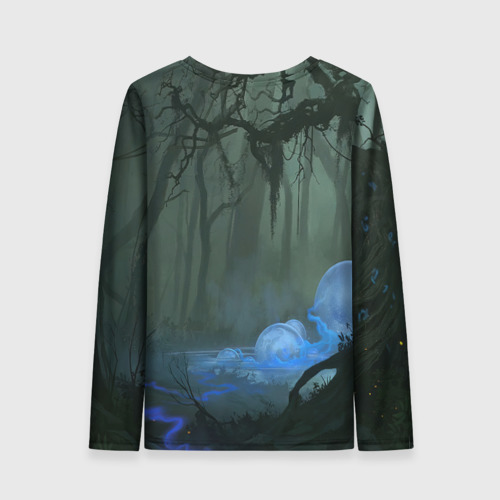 Женский лонгслив 3D с принтом Граф Хомякула в темном лесу, вид сзади #1