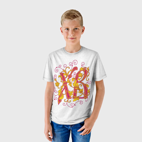 Детская футболка 3D Хохлома вязь ХВ Пасха, цвет 3D печать - фото 3