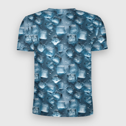 Мужская футболка 3D Slim с принтом Сочная текстура из ледяных кубиков, вид сзади #1