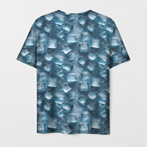 Мужская футболка 3D с принтом Сочная текстура из ледяных кубиков, вид сзади #1