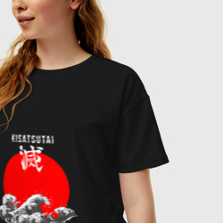 Женская футболка хлопок Oversize Корпус истребителей демонов - фото 2