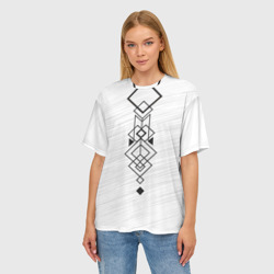 Женская футболка oversize 3D Тату геометрия - фото 2