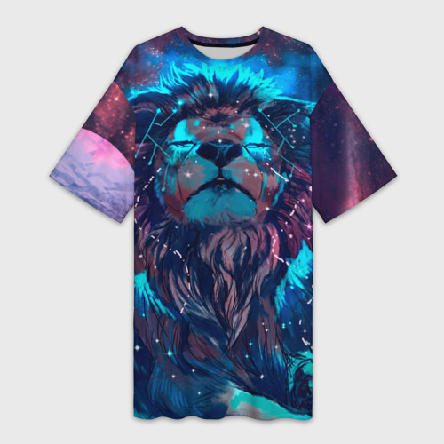 Платье-футболка 3D Магический лев, цвет 3D печать