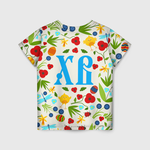 Детская футболка 3D ХВ с цветочным узором на Пасху, цвет 3D печать - фото 2