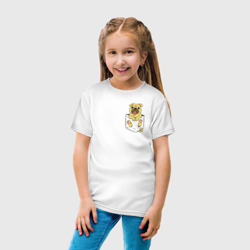 Детская футболка хлопок с принтом Карманный щенок, вид сбоку #3