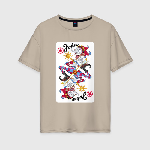 Женская футболка хлопок Oversize с принтом Joker - playing card, вид спереди #2