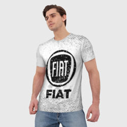 Мужская футболка 3D Fiat с потертостями на светлом фоне - фото 2