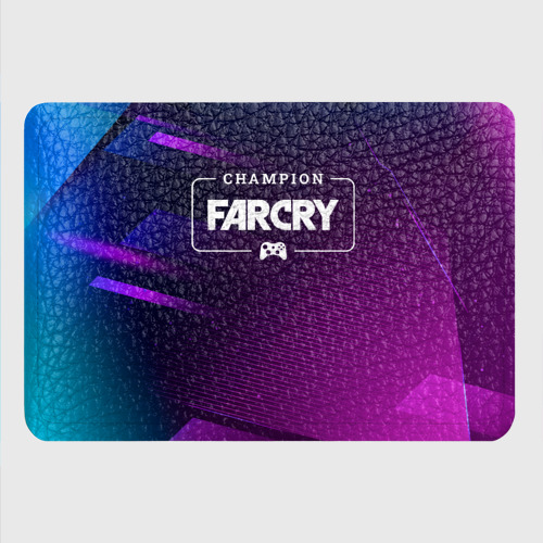 Картхолдер с принтом Far Cry gaming champion: рамка с лого и джойстиком на неоновом фоне - фото 4