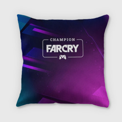 Подушка 3D Far Cry gaming champion: рамка с лого и джойстиком на неоновом фоне