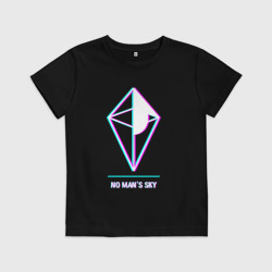 Детская футболка хлопок No Man's Sky в стиле glitch и баги графики