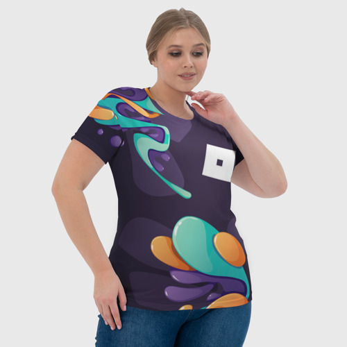 Женская футболка 3D с принтом Roblox graffity splash, фото #4