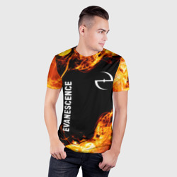 Мужская футболка 3D Slim Evanescence и пылающий огонь - фото 2