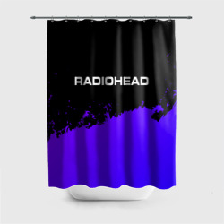 Штора 3D для ванной Radiohead purple grunge