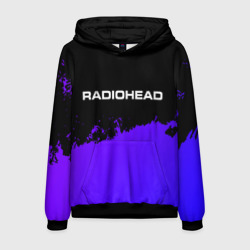 Мужская толстовка 3D Radiohead purple grunge