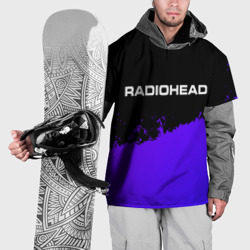 Накидка на куртку 3D Radiohead purple grunge