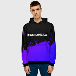 Мужская толстовка 3D Radiohead purple grunge - фото 2