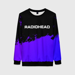 Женский свитшот 3D Radiohead purple grunge