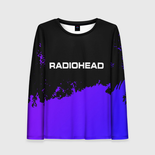 Женский лонгслив 3D Radiohead purple grunge, цвет 3D печать