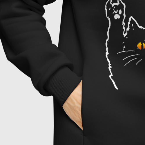 Мужское худи Oversize хлопок Muse rock cat, цвет черный - фото 8