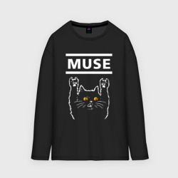 Мужской лонгслив oversize хлопок Muse rock cat