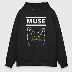 Мужское худи Oversize хлопок Muse rock cat