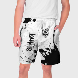 Мужские шорты 3D Slipknot и рок символ на светлом фоне