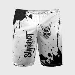 Мужские шорты спортивные Slipknot и рок символ на светлом фоне
