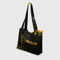 Пляжная сумка 3D Pink Floyd - gold gradient: надпись и символ - фото 2