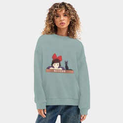 Женский свитшот oversize без начеса хлопок Ведьмина служба доставки: Кики и Джиджи - фото 2