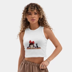 Женская укороченная майка-топ хлопок Ведьмина служба доставки: Кики и Джиджи - фото 2