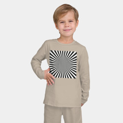 Детская пижама с лонгсливом хлопок Иллюзия черно-белых линий - фото 2