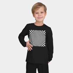 Детская пижама с лонгсливом хлопок Иллюзия черно-белых линий - фото 2