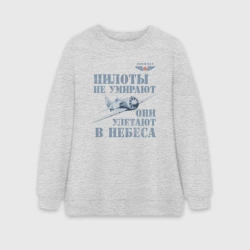 Женский свитшот oversize без начеса хлопок Пилоты не умирают
