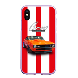 Чехол для iPhone XS Max матовый Ретро маслкар Chevrolet Camaro SS 1968 года