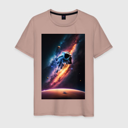 Мужская футболка хлопок Астронавт в космосе