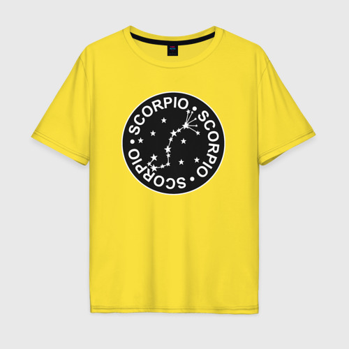 Мужская футболка хлопок Oversize Скорпион - знак зодиака, цвет желтый