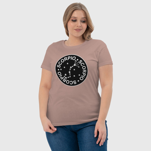 Женская футболка хлопок с принтом Скорпион - знак зодиака, фото #4