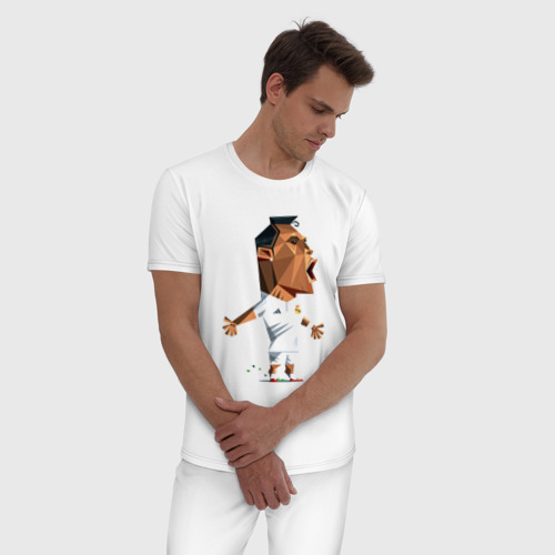 Мужская пижама хлопок с принтом Ronaldo scream, фото на моделе #1