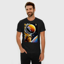 Мужская футболка хлопок Slim Космонавт на орбите - фото 2