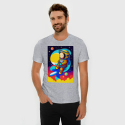 Мужская футболка хлопок Slim Маленький космонавт - фото 2